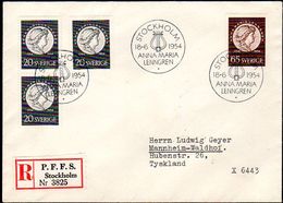 SWEDEN 1954 Lenngrenn Bicentenary FDC.  Michel 394-95 - FDC