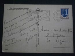 FRANCE LETTRE ENVELOPPE COVER CARTE VERCORS BLASON MONT MARSAN FLAMME JEUX OLYMPIQUE HIVER VILLARS DE LANS ISERE LUGE - Sommer 1924: Paris