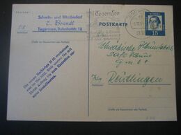 Deutschland BRD Ganzsache 1964- Geschäfts-Postkarte Aus Tegernsee An Die Fa. Safe Reutlingen - Postcards - Used