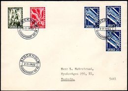 SWEDEN 1953 Telephone And Telegraph Centenary FDC.  Michel 385-87 - FDC
