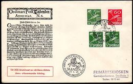 SWEDEN 1945 Tercentenary Of Swedish Press  FDC.  Michel 312-13 - FDC