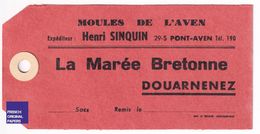 Rare étiquette Ancienne Sac De Moules L'Aven Henri Sinquin Pont-Aven - Marée Bretonne Douarnenez Bretagne - Moule A40-22 - Sammlungen