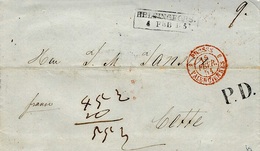 1851- Letter From HELSINGFORS / 4 FEB 1851 Framed  To Cette ( South Of France ) + " Franco " + P D - ...-1845 Vorphilatelie