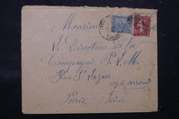 TUNISIE - Enveloppe De Ferryville Pour Paris En 1921 En FM , Affranchissement Semeuse FM + Tunisien - L 68354 - Airmail