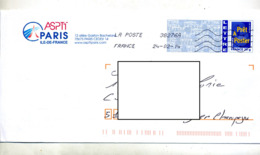 Pap Logo Bleu Flamme Chiffrée   Entete Asptt Paris - Prêts-à-poster:Overprinting/Blue Logo