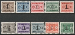 Italian Social Republic 1944 Sc J1-10 Sa 60-69 Postage Due Partial Set MH - Portomarken