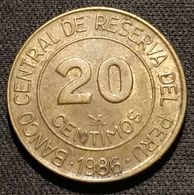 PEROU - PERU - 20 CENTIMOS 1986 - KM 294 - Peru