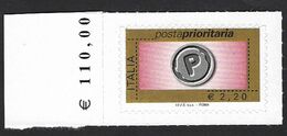Italia 2008; Posta Prioritaria Da € 2,20 ; Francobollo Con Il Prezzo Del Foglio Sul Bordo Sinistro. - 2001-10: Mint/hinged