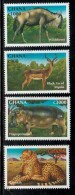 2000 Ghana African Wildlife Elephant Lion Osterich Complete Set Of 4 And 5 Miniature Sheets  MNH - Ghana (1957-...)