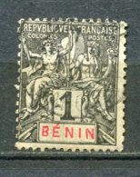 19251 BENIN N°33 ° 1c. Noir S. Azuré Type Groupe   1894   B/TB - Usados