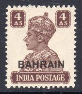 Bahrain GVI 1942-5 4 Annas, Overprint On India Definitive, Hinged Mint, SG 47 (E) - Bahrain (...-1965)