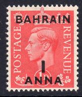 Bahrain GVI 1948-9 1 Anna On 1d Definitive, Hinged Mint, SG 52 (E) - Bahrain (...-1965)