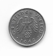 Pièce Allemande  - Période Du NSDAP  -  10 Rpf 1942G - 10 Reichspfennig