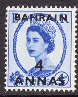 Bahrain QEII 1956-7 4 Annas On 4d Definitive, St Edward's Crown, Hinged Mint, SG 98 (E) - Bahrain (...-1965)