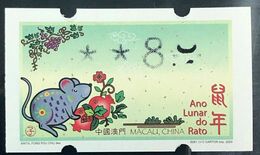 MACAU 2020 ZODIAC YEAR OF THE RAT ERROR ATM LABELS KLUSSENDORF ERROR PRINT 8 PATACAS, EXTREME RARE - Distributeurs