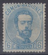 ESPAÑA 1872. (*) 119. Amadeo. 6 Cts. Muy Bonito. - Ungebraucht