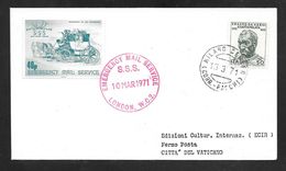 Great Britain - 1971 Postal Strike Cover - S.S.S. Mail Service To Italy / Vatican - Cinderella