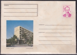 1973-EP-33 CUBA 1973 3c POSTAL STATIONERY COVER. CIENFUEGOS. HOTEL JAGUA, MANCHAS. - Storia Postale