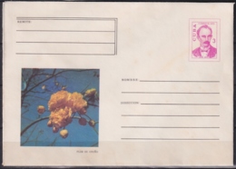 1975-EP-100 CUBA 1975 3c POSTAL STATIONERY COVER. FLOR DE OTOÑO FLOWER. - Cartas & Documentos