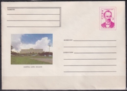 1975-EP-102 CUBA 1975 3c POSTAL STATIONERY COVER. HOSPITAL LENIN HOLGUIN MEDICINE MEDICINA. LIGERAS MANCHAS. - Briefe U. Dokumente