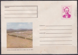 1975-EP-108 CUBA 1975 3c POSTAL STATIONERY COVER. ISLA DE PINOS, ESCUELA SECUNDARIA BASICA EN EL CAMPO. - Storia Postale