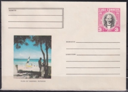 1977-EP-62 CUBA 1977 3c POSTAL STATIONERY COVER. MATANZAS, PLAYA DE VARADERO BEACH. - Cartas & Documentos