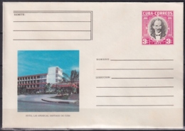1977-EP-63 CUBA 1977 3c POSTAL STATIONERY COVER. SANTIAGO DE CUBA, HOTEL LAS AMERICAS. - Brieven En Documenten