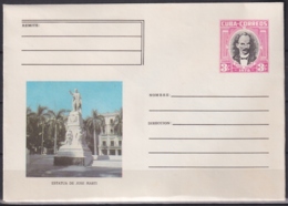 1978-EP-63 CUBA 1978 3c POSTAL STATIONERY COVER. HAVANA. MONUMENTO A JOSE MARTI PARQUE CENTRAL. - Lettres & Documents