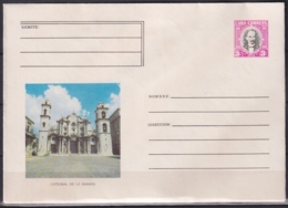 1979-EP-121 CUBA 1979 3c POSTAL STATIONERY COVER. HAVANA. IGLESIA CATEDRAL CATHEDRAL - Cartas & Documentos