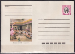 1980-EP-154 CUBA 1980 3c POSTAL STATIONERY COVER. HAVANA, CIRCULO INFANTIL DAY CARE. LIGERAS MANCHAS - Cartas & Documentos