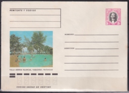 1981-EP-132 CUBA 1981 3c POSTAL STATIONERY COVER. MATANZAS, VILLA ARENAS BLANCAS, VARADERO BEACH LIGERAS MANCHAS - Briefe U. Dokumente