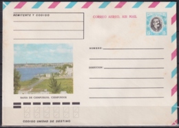 1981-EP-138 CUBA 1981 13c POSTAL STATIONERY COVER. CIENFUEGOS, VISTA DE LA BAHIA, LIGERAS MANCHAS - Briefe U. Dokumente