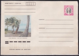 1982-EP-215 CUBA 1982 5c POSTAL STATIONERY COVER. ISLA DE PINOS, PLAYA BIBIJAGUA BEACH. - Briefe U. Dokumente