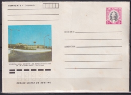 1983-EP-229 CUBA 1983 5c POSTAL STATIONERY COVER. LAS TUNAS, HOSPITAL ERNESTO CHE GUEVARA. LIGERAS MANCHAS. - Storia Postale