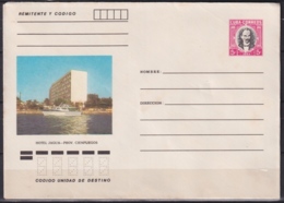 1984-EP-127 CUBA 1984 3c POSTAL STATIONERY COVER. CIENFUEGOS. HOTEL JAGUA. - Lettres & Documents