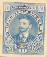 L) 1910 CUBA- CARIBE, PRIMELLES, TELEGRAPH, 10C, BLUE, DIE PROOFS AMERICAN BANK NOTE - Telégrafo