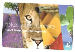 CARTE TICKET SANS FRONTIERE FRANCE TELECOM ( LION, EPICES, LAVANDE, FEUILLE ) VOIR LES SCANNERS - Sin Clasificación