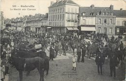 CPA 76 Seine Maritime Goderville Le Marché Aux Chevaux - Maison Maury - Pharmacie - Degenetais - Caron - Goderville