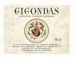 ETIQUETTE VIN GIGONDAS - Côtes Du Rhône