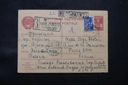 U.R.S.S. - Entier Postal + Complément En Recommandé Pour Paris En 1948 - L 68453 - ...-1949