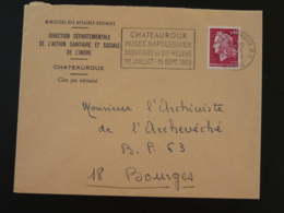 36 Indre Chateauroux Musée Napoleonien Souvenirs De Sainte Helene 1969 - Flamme Sur Lettre Postmark On Cover - Napoleon