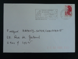 38 Isère Bourgoin Jallieu Oiseau Bird Comice Agricole 1989 (ex 1) - Flamme Sur Lettre Postmark On Cover - Oblitérations & Flammes