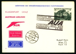 1968 Eröffnung Des Inneröstereichischen Flugverkehrs Klagenfurt - Graz Austrian Airlines AUA - Autres & Non Classés