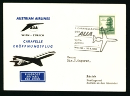 1963 Erstflug 16. Juni 1963 1. Caravelle Flug Der AUA Wien - Zürich Austraian Airlines - Autres & Non Classés