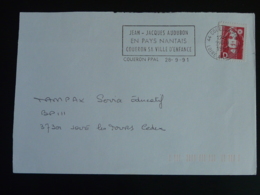 44 Loire Atlantique Coueron Jean Jacques Audubon 1991 - Flamme Sur Lettre Postmark On Cover - Oblitérations & Flammes