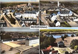 MERDRIGNAC  -  Multivues  -  Vue Générale, La Salle Des Fêtes, Le C.E.G., Le Chateau Et Le Petit étang De St-Launeuc - Sonstige & Ohne Zuordnung