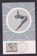 CPSM Plongeon Natation Jeux Olympiques De Los Angeles 1984 Timbré Non Circulé - Duiken