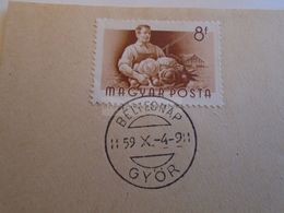 D173234 Hungary Special Postmark Sonderstempel -  Stamp Day  GYŐR   1959 - Marcophilie