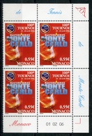 RC 18217 MONACO N° 2534 SPORT TENNIS BLOC DE 4 COIN DATÉ NEUF ** TB - Unused Stamps