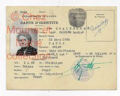 1954 JARRIER LOUISE EPOUSE GRAINDORGE NEE 1885 PARIS HABITANT LAON RUE THIBESARD - CARTE D IDENTITE - Documents Historiques